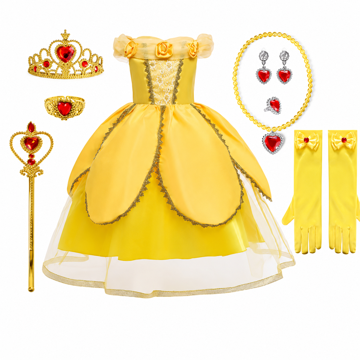 Ensemble de costume de princesse enchanteur pour filles avec accessoires | Parfait pour des célébrations magiques