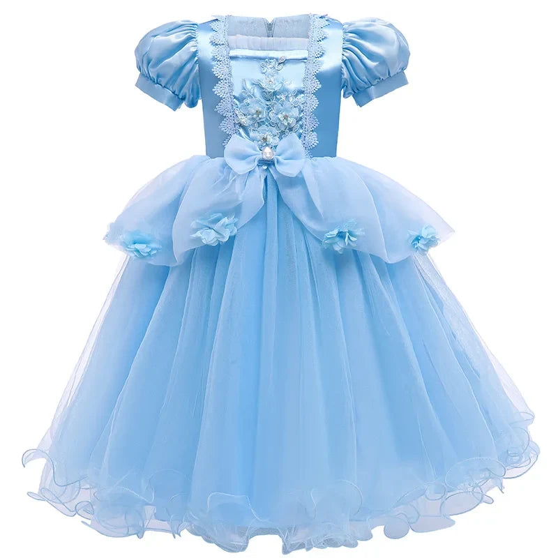 Robe de princesse féérique | Robe de fête en dentelle pour fille avec manches bouffantes | Parfaite pour Halloween et les événements spéciaux