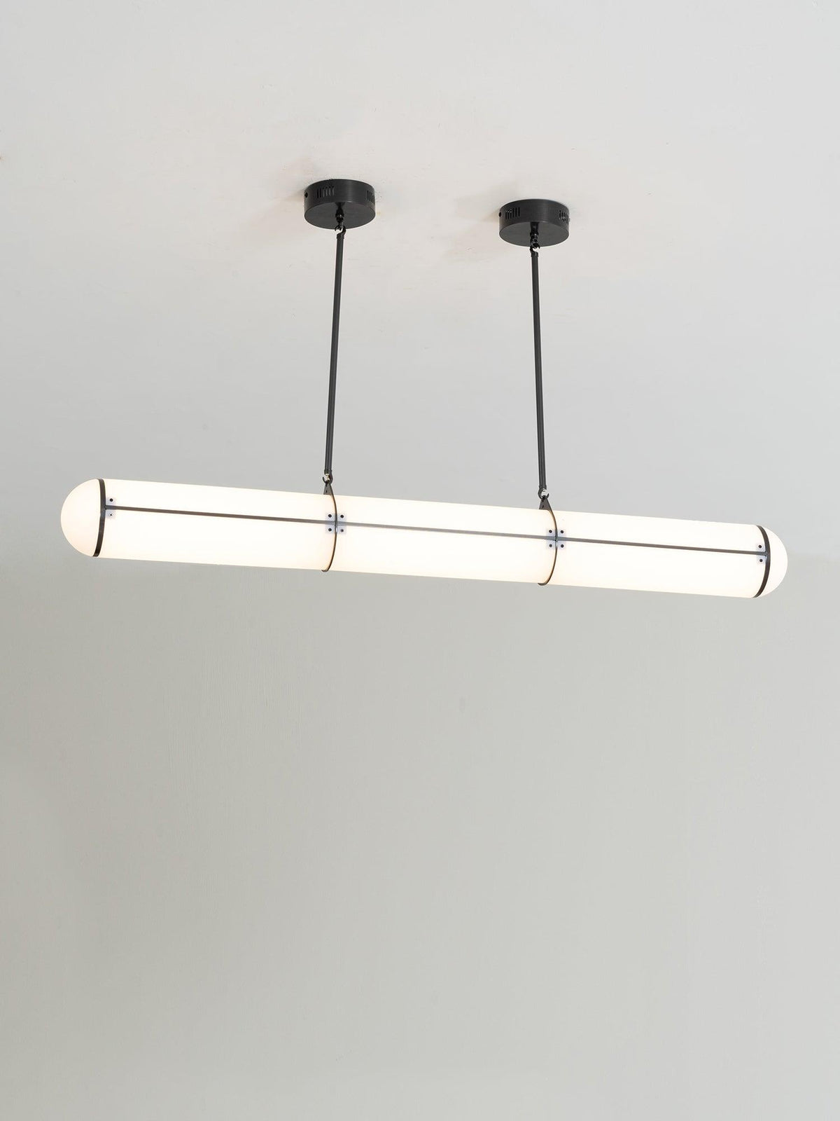 Linear Adjustable LED Overhead Fixture 59-Inch Metal Acrylic Three Color Temperatures for Dining Room Kitchen Living Space Modern Interior L