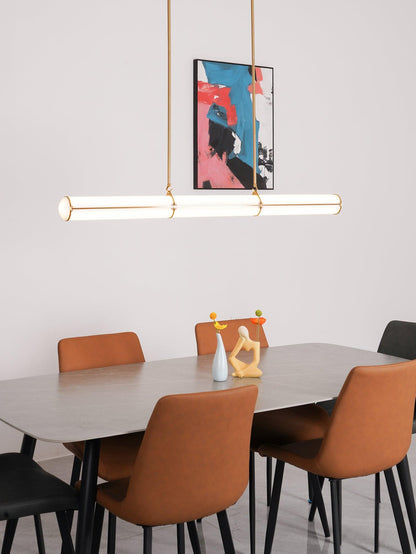 Linear Adjustable LED Overhead Fixture 59-Inch Metal Acrylic Three Color Temperatures for Dining Room Kitchen Living Space Modern Interior L