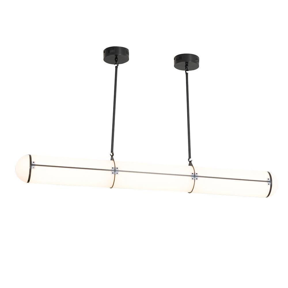 Linear Adjustable LED Overhead Fixture 59-Inch Metal Acrylic Three Color Temperatures for Dining Room Kitchen Living Space Modern Interior L