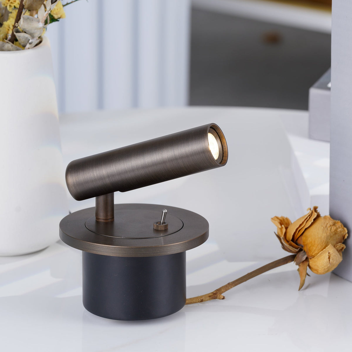 Adjustable LED Reading Sconce Black Metal 12 Inch Swing Arm for Bedroom Nightstand Task Light Directional Modern Wall Mount