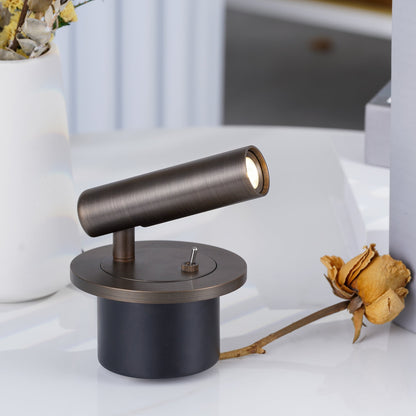 Rotating LED Reading Light for Bedroom Wall – Adjustable Bedside Sconce with Integrated LED – Modern Metal Task Light for Headboard