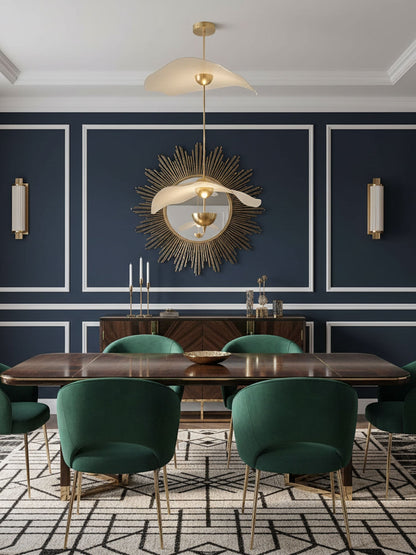 LED Pendant Light Fixture Gold Finish 16-24 in Hanging Chandelier for Kitchen Island Dining Room Living Room with Adjustable Rod Three Color