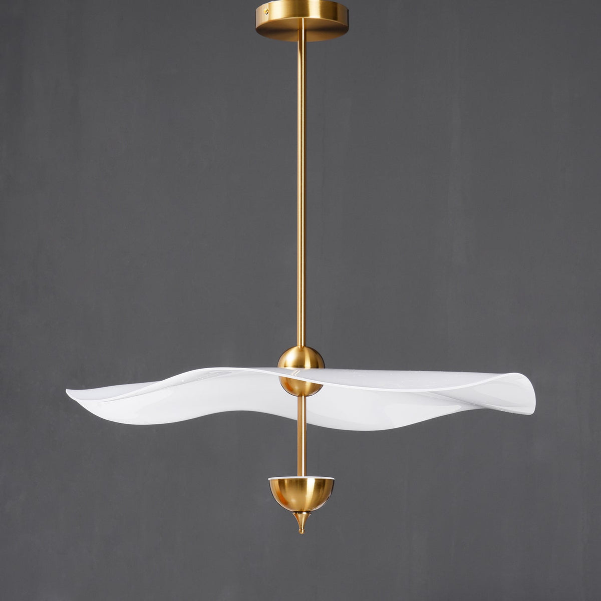 LED Pendant Light Fixture Gold Finish 16-24 in Hanging Chandelier for Kitchen Island Dining Room Living Room with Adjustable Rod Three Color