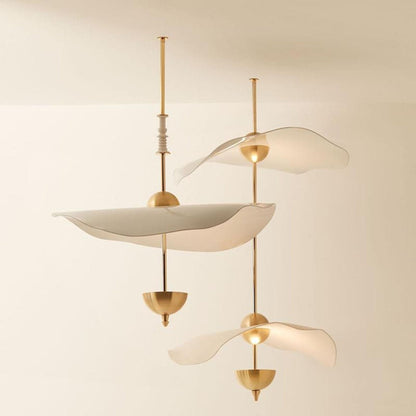 LED Pendant Light Fixture Gold Finish 16-24 in Hanging Chandelier for Kitchen Island Dining Room Living Room with Adjustable Rod Three Color