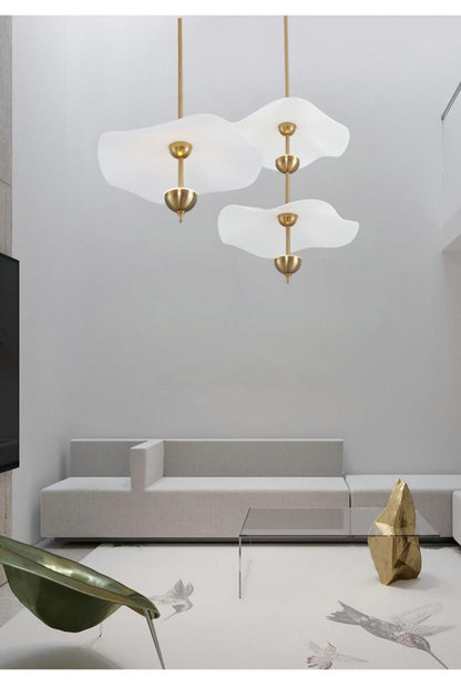 LED Pendant Light Fixture Gold Finish 16-24 in Hanging Chandelier for Kitchen Island Dining Room Living Room with Adjustable Rod Three Color