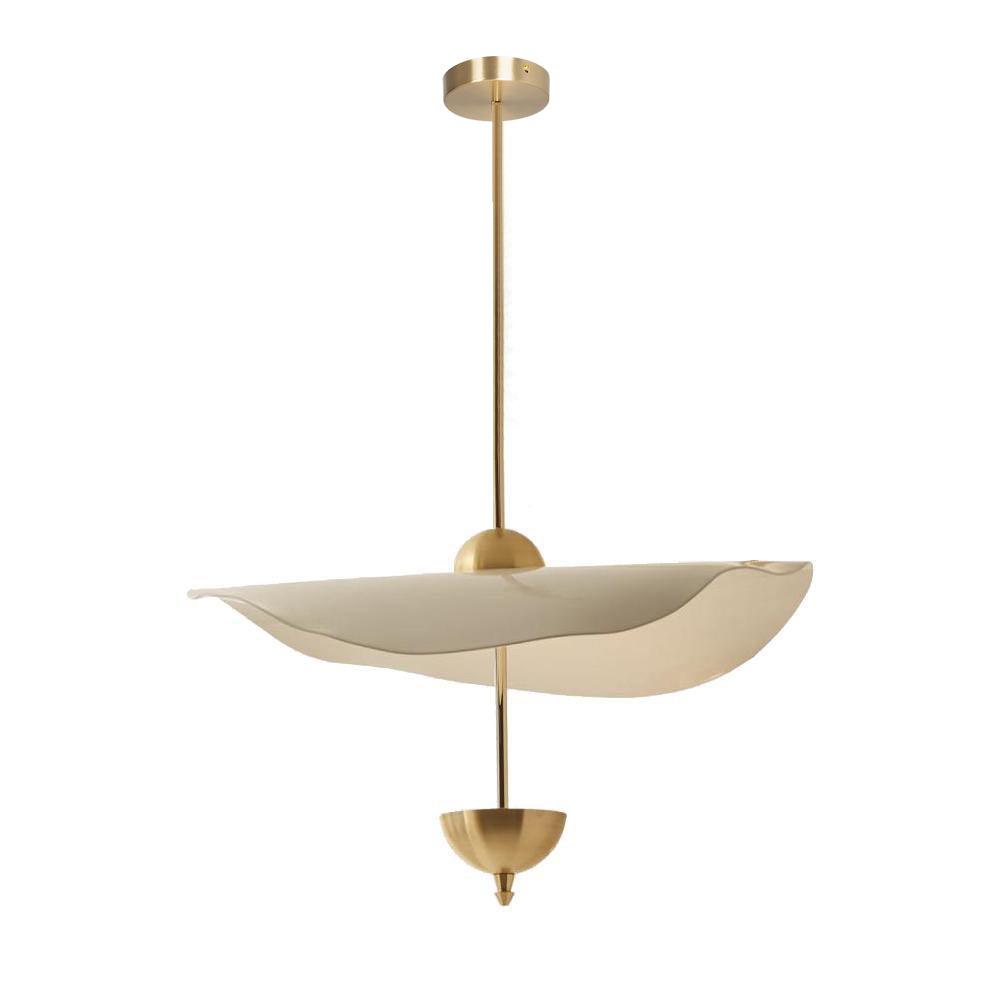 LED Pendant Light Fixture Gold Finish 16-24 in Hanging Chandelier for Kitchen Island Dining Room Living Room with Adjustable Rod Three Color