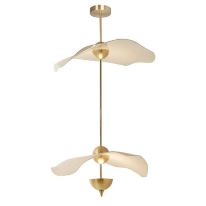LED Pendant Light Fixture Gold Finish 16-24 in Hanging Chandelier for Kitchen Island Dining Room Living Room with Adjustable Rod Three Color