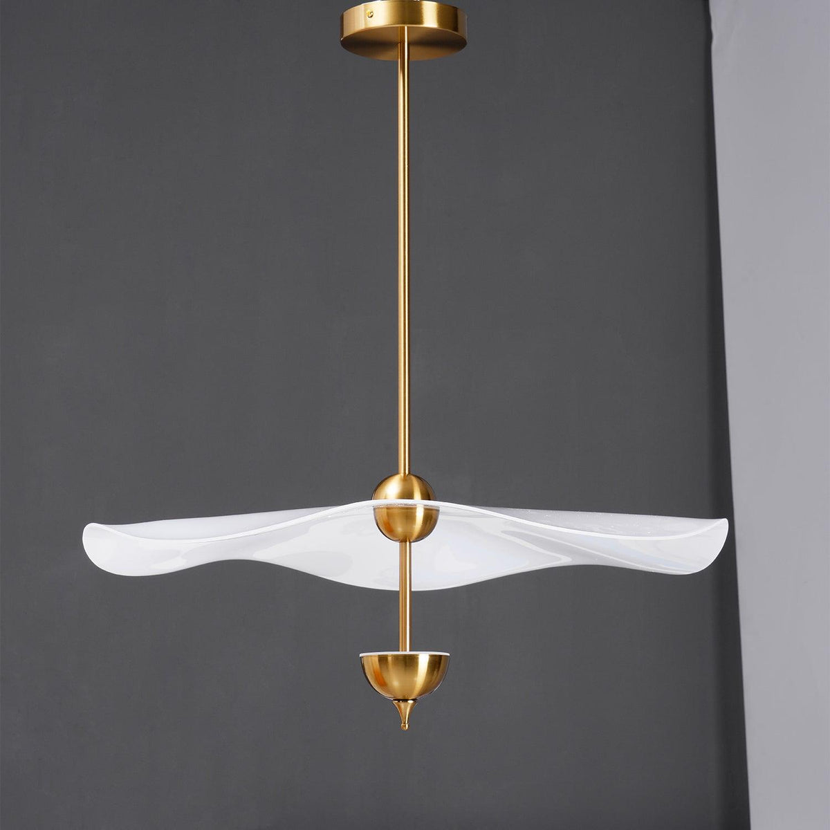 LED Pendant Light Fixture Gold Finish 16-24 in Hanging Chandelier for Kitchen Island Dining Room Living Room with Adjustable Rod Three Color