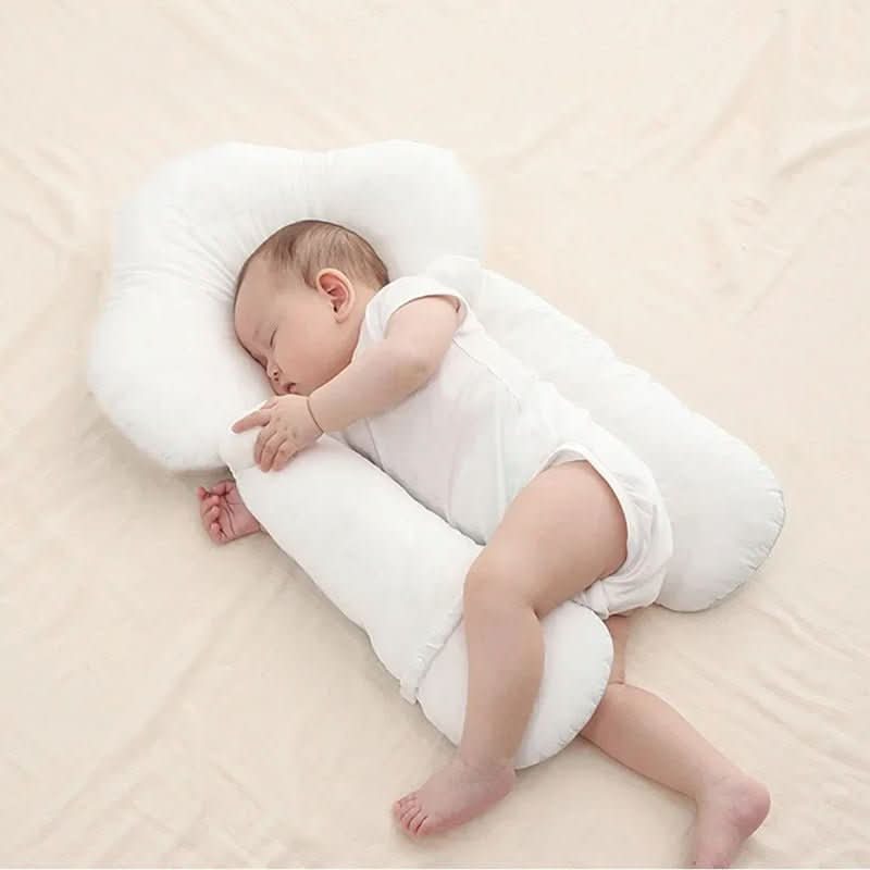 Infant Head Support Cushion with Airflow Foam Core, Reversible Dual-Sided Cover, Washable Sleep Positioner for Newborns 0-12 Months
