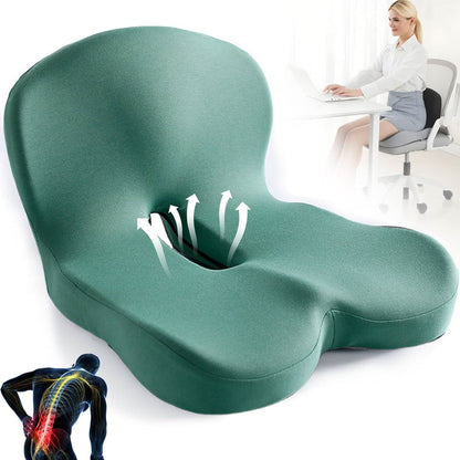 Ergonomic Foam Seat Pad 17 in Gray for Chair Desk Car Travel Posture Relief Support Cushion