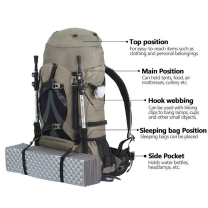 Explorer's Choice | Large-Capacity Hiking Backpack with Durable Nylon Design | Ideal Hiking Gear for Outdoor Adventures