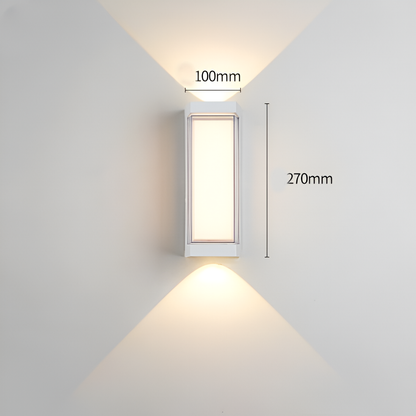 Outdoor Sconce Fixture 10.6 in Black Waterproof Bidirectional Beam for Exterior Walls Entrance Porch Garden Pathway Architectural Accent IP6