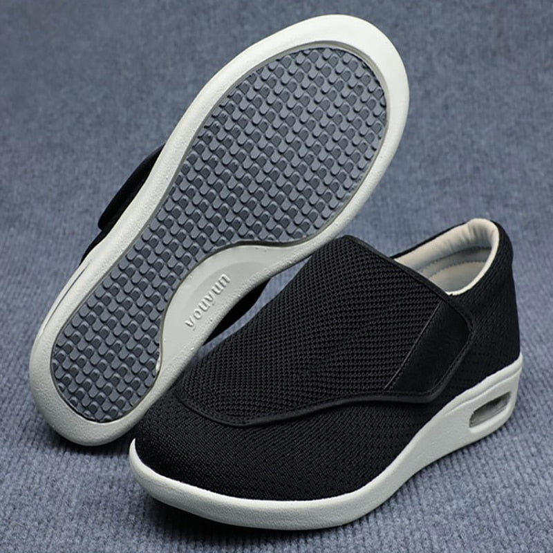 Extra-Wide Adjustable Velcro Shoes for Swollen Feet with Memory Foam Insoles – Breathable Diabetic-Friendly Slip-Resistant Sneakers for