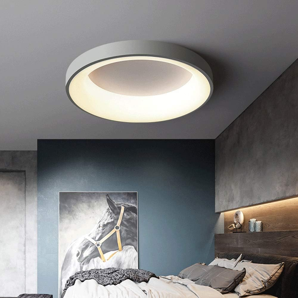 Plafonnier LED rond pour chambre et couloir – Disque ultra-plat en fer et acrylique – Options à intensité variable pour salon et entrée
