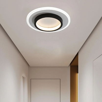 Flush Mount LED Disk Light 10W 20W Ultra-Slim 2 in Profile Black White for Low Ceilings Bedroom Hallway Foyer Apartment Living Room Modern H