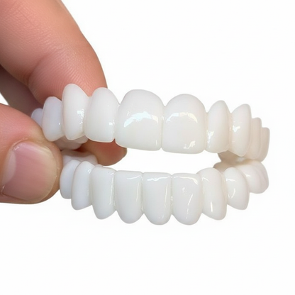 Snap-On Cosmetic Tooth Covers for Upper & Lower Teeth | Moldable Dental Veneers | Heat-Fit Natural White Overlay | Reusable Smile Cover Teet