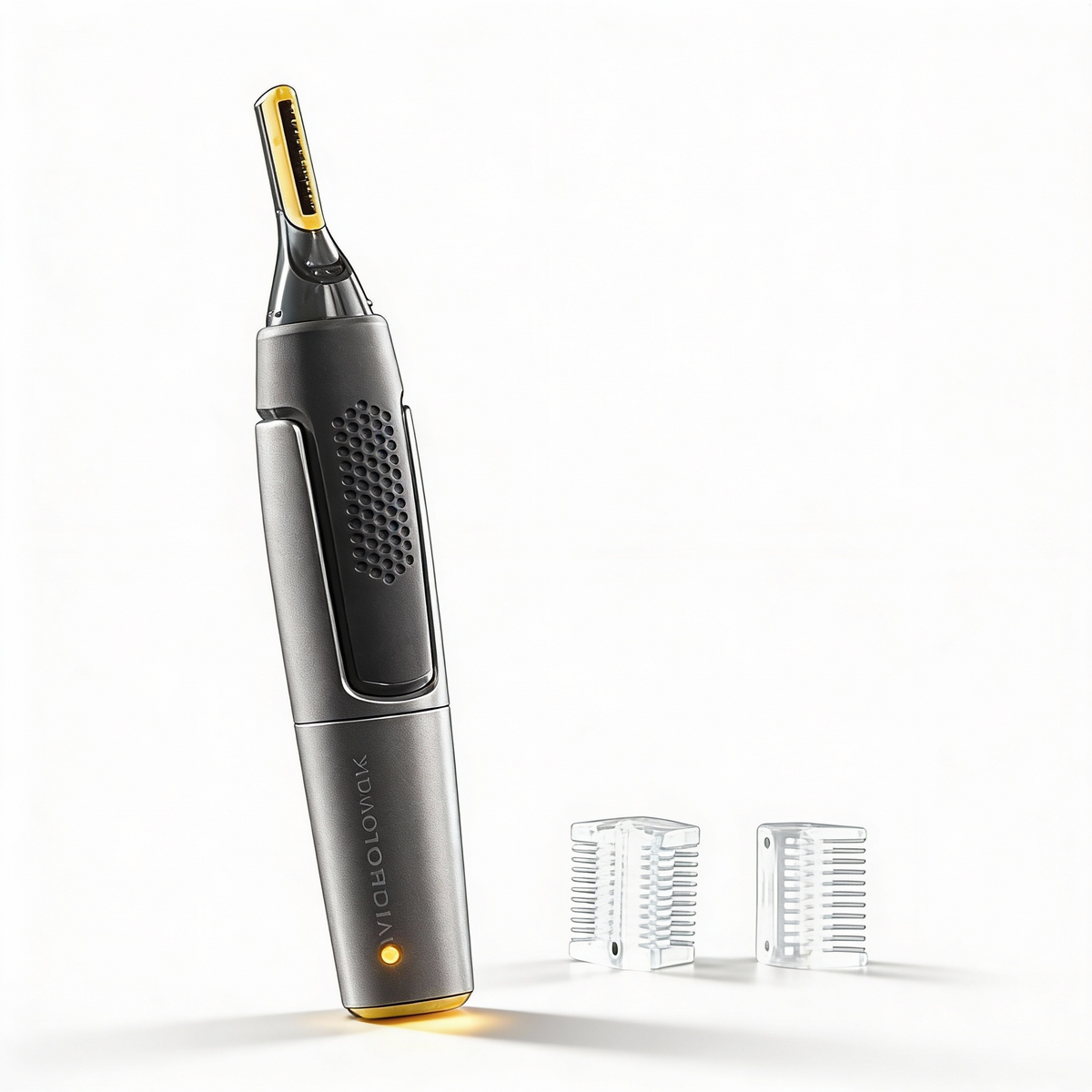 Precision Hair Trimmer with LED Light & Ultra-Thin Titanium Blades for Nose Ear Eyebrow Detailing
