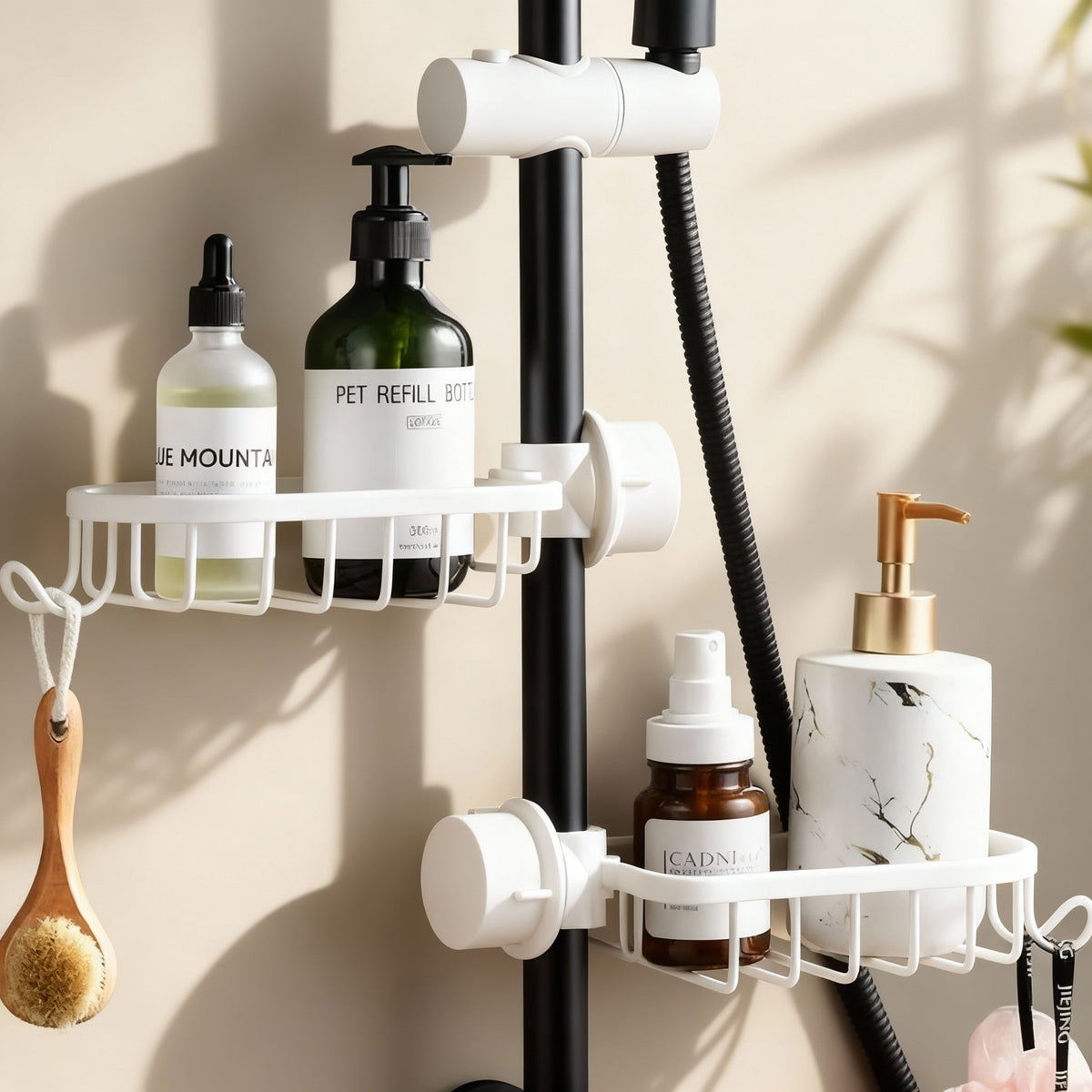 Hanging Shower Caddy for Showerhead | Rust-Proof Stainless Steel Organizer for Shampoo & Soap | No-Drill Quick Install Basket for Bathroom