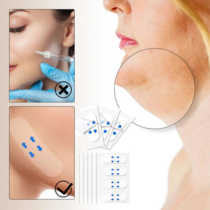 Invisible Facial Lifting Tape Strips for Jawline Contouring & Wrinkle Smoothing - Clear V-Shape Face Lift Stickers for Under Makeup - Breath