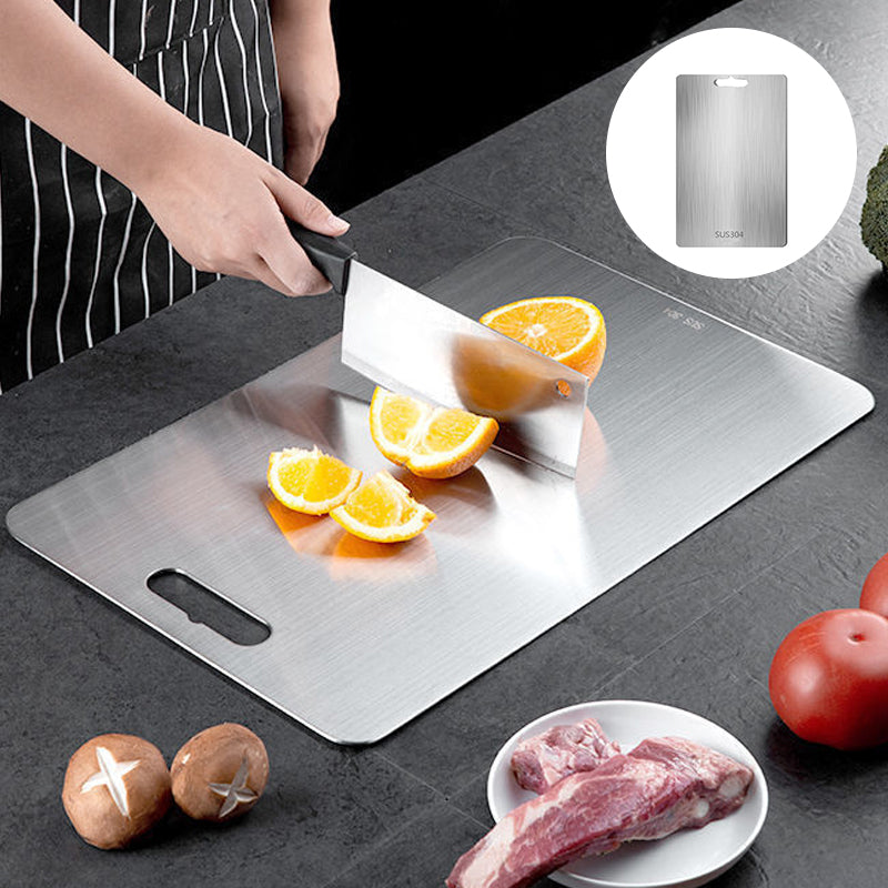 Dual-Surface Stainless Steel Cutting Board for Kitchen Food Prep & Meal Safety | Rust-Resistant Chopping Board for Meat, Vegetables, Bread
