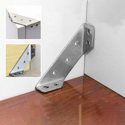 Stainless Steel Corner Braces for Furniture Reinforcement – Triangular Support Brackets for Tables Chairs Shelves Cabinets – Heavy Duty Meta