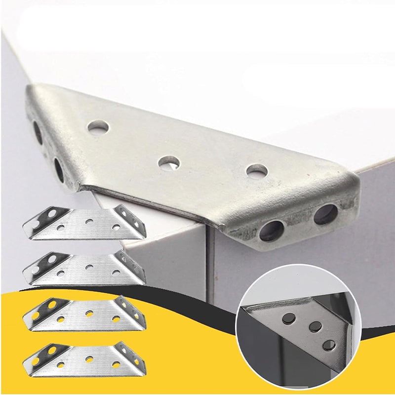 Stainless Steel Corner Braces for Furniture Reinforcement – Triangular Support Brackets for Tables Chairs Shelves Cabinets – Heavy Duty Meta