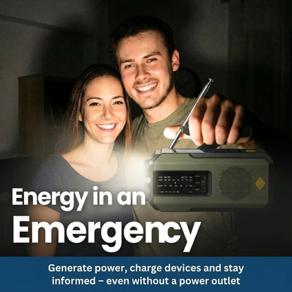 Radio d'urgence portable à énergie solaire avec lampe de poche