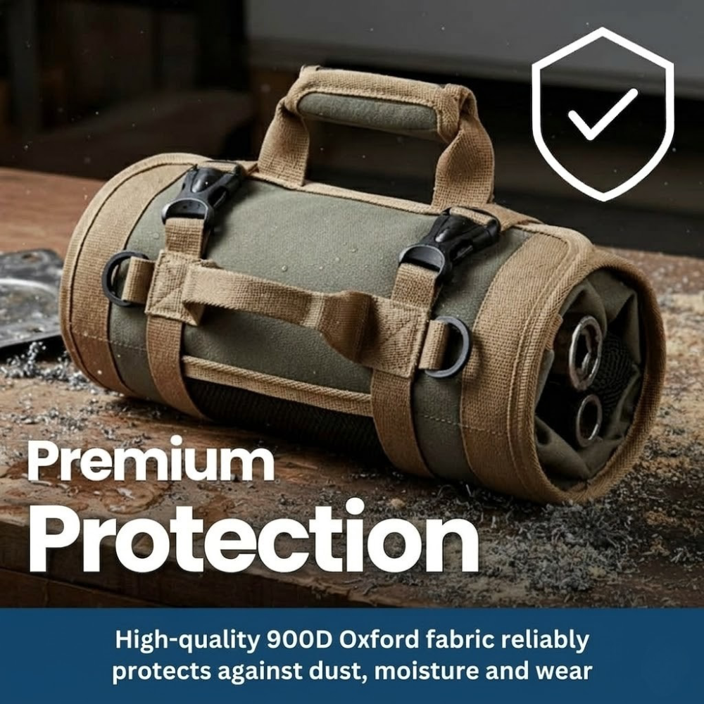 Sac de rangement à outils enroulable durable en toile Oxford 900D