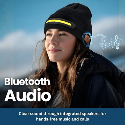 Bonnet sans fil à lampe frontale avec musique Bluetooth