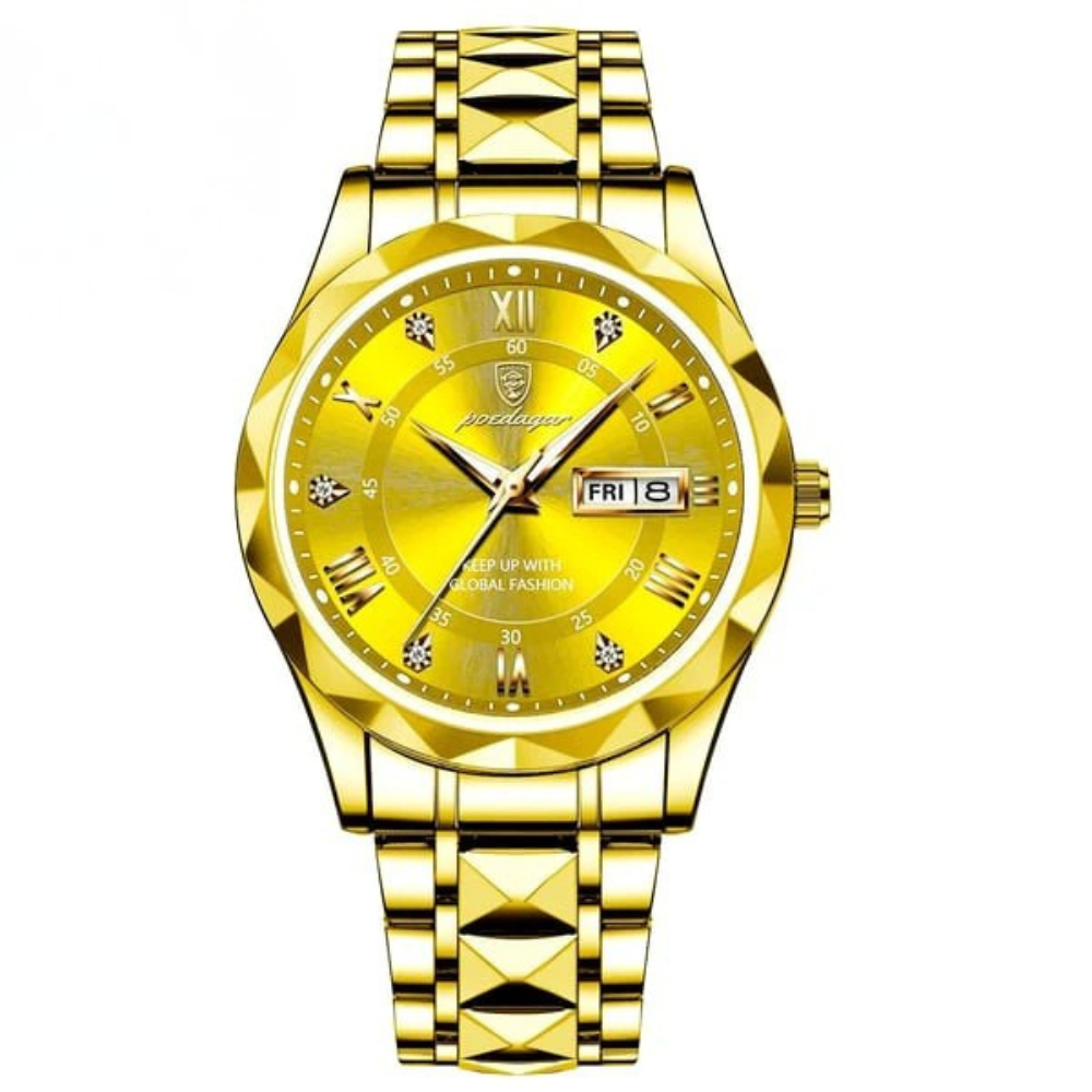 Montre à quartz pour hommes de qualité supérieure, boîtier en acier inoxydable