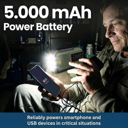 Radio d'urgence portable à énergie solaire avec lampe de poche