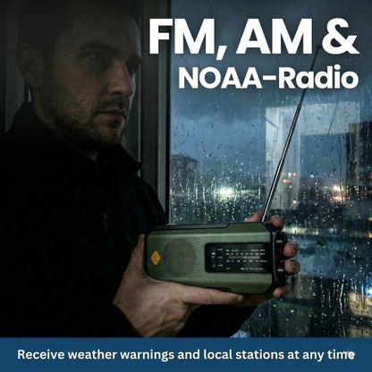 Radio d'urgence portable à énergie solaire avec lampe de poche