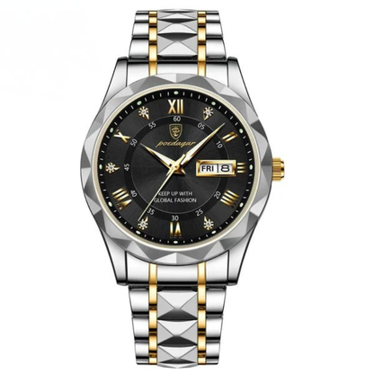 Montre à quartz pour hommes de qualité supérieure, boîtier en acier inoxydable
