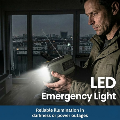 Radio d'urgence portable à énergie solaire avec lampe de poche