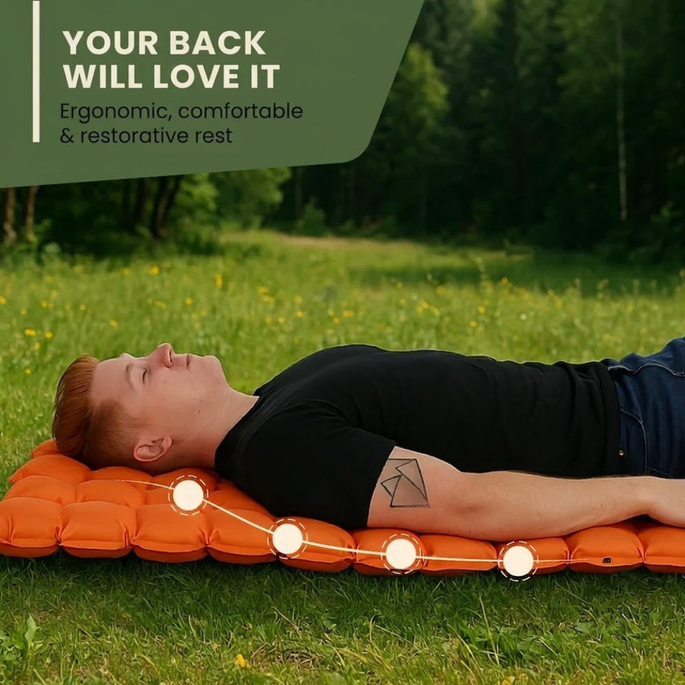 Tapis de couchage de camping léger avec pompe intégrée