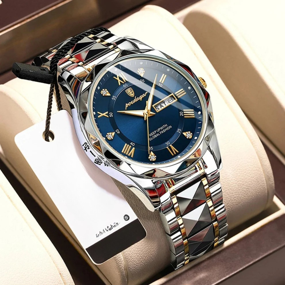Montre homme premium résistante à l'eau avec cadran lumineux