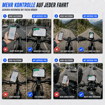 Support de téléphone rotatif pour guidon de vélo – Support de smartphone ajustable à 360° pour vélo, moto et vélo électrique – Fixation universelle pour iPhone
