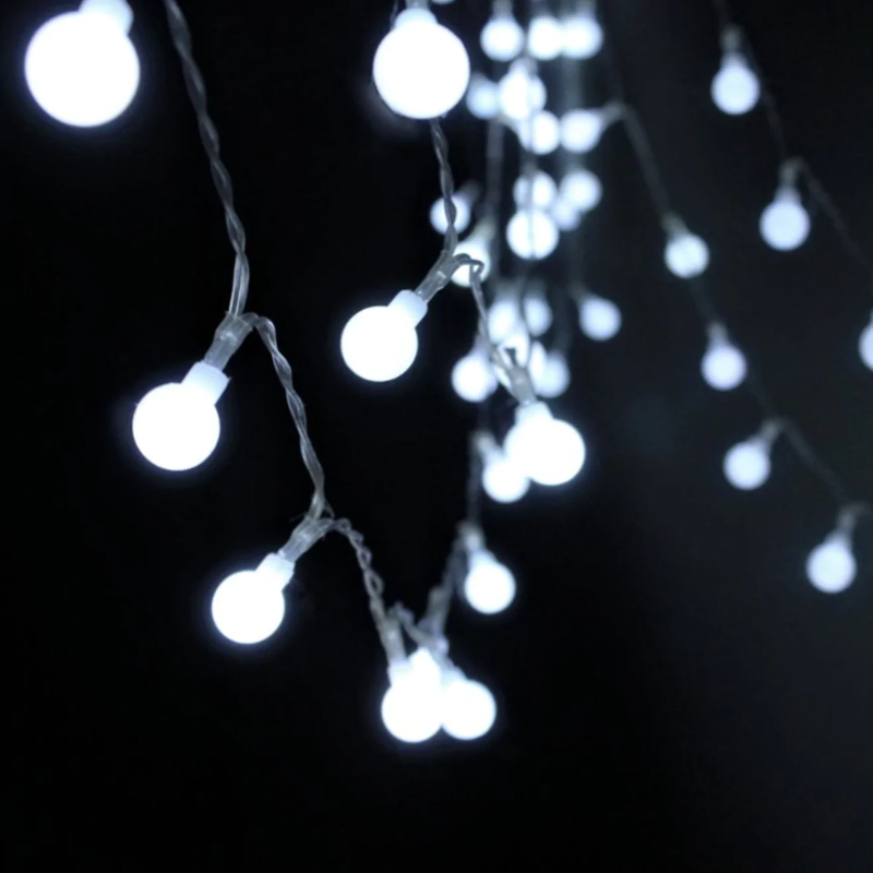 Decorative LED Garland with Warm Glow for Indoors & Outdoors – Battery or Plug Options, Multiple Shapes – 16 ft or 33 ft Lengths