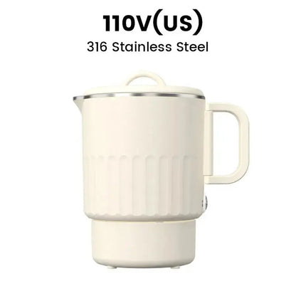 Collapsible Electric Travel Kettle 27 oz Dual-Wattage Stainless Steel for Camping Office Hotels