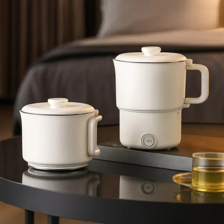 Collapsible Electric Travel Kettle 27 oz Dual-Wattage Stainless Steel for Camping Office Hotels