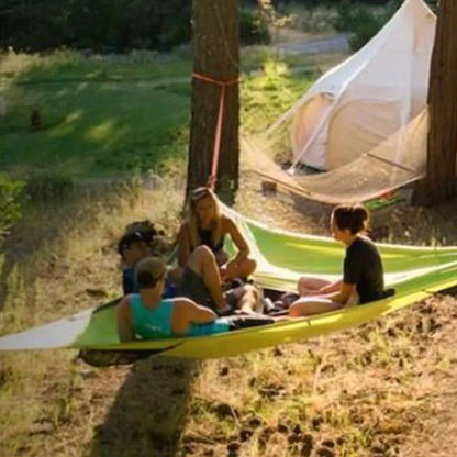 Triangle Hanging Tent for Groups – 3-Point Aerial Shelter with Elevated Suspension for Camping, Backyard & Outdoor Relaxation