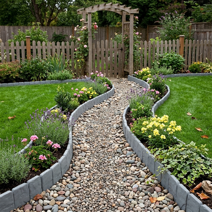 Ortekor Faux Stone Garden Edging Panels | Easy Installation & Flexible Design for Beautiful Borders