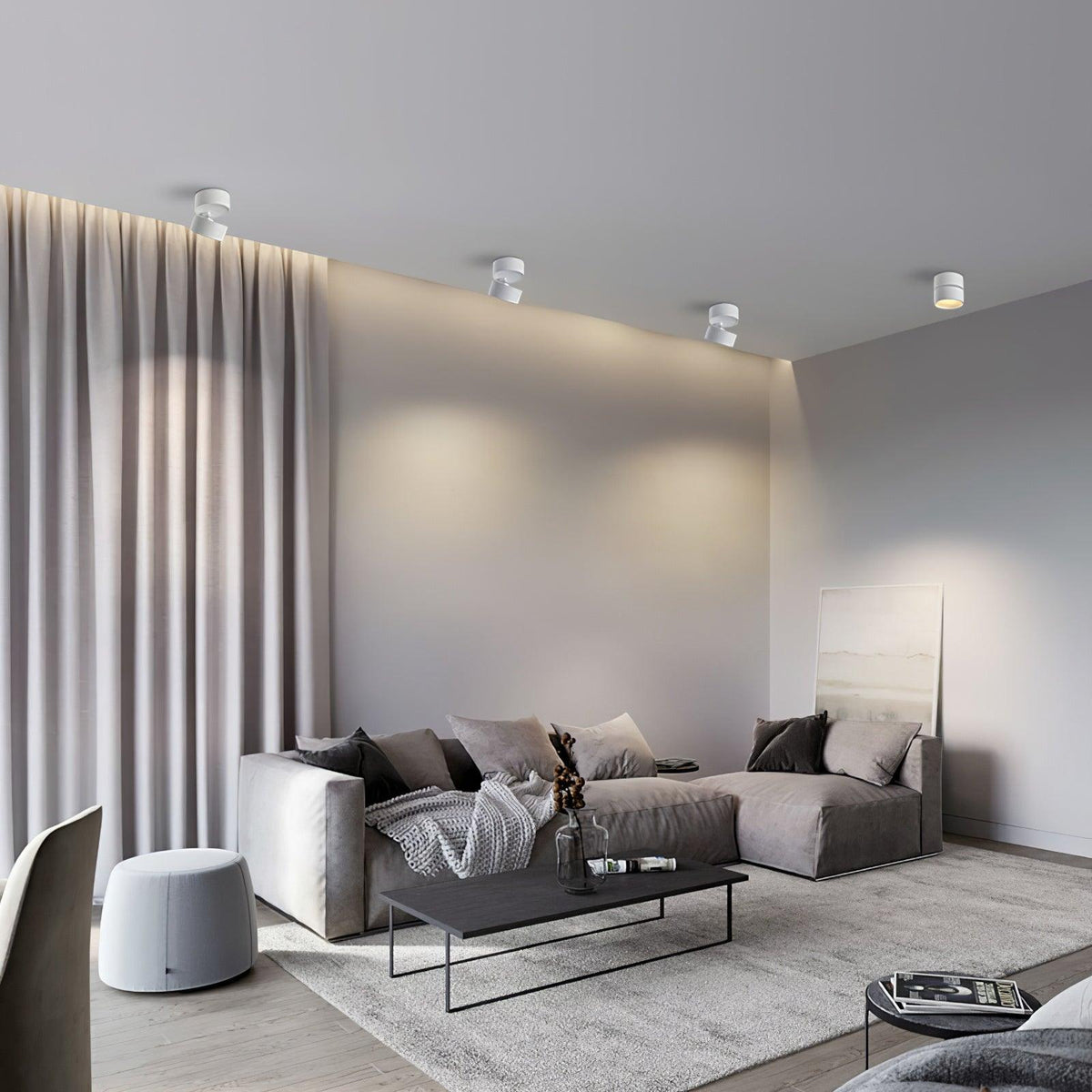 Adjustable LED Ceiling Spotlight in Minimalist Scandinavian Style – Directional Accent Light for Living Room, Gallery, Hallway & Modern