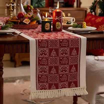 Felicity Elk Table Runner - Microfiber, Festive Design