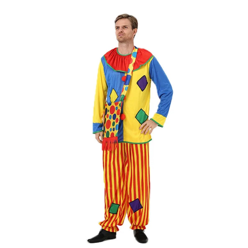 Costume de clown festif | Tenue de cirque colorée offrant une grande liberté de mouvement | Parfait pour Halloween et les soirées à thème
