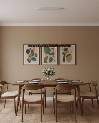 Hanging LED Fixture 46 in Metal Wood Acrylic Globe Pendant 3000K Contemporary Ceiling Light for Kitchen Island Dining Table