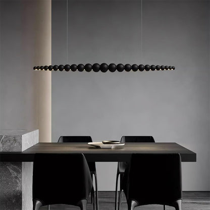 Hanging LED Fixture 46 in Metal Wood Acrylic Globe Pendant 3000K Contemporary Ceiling Light for Kitchen Island Dining Table