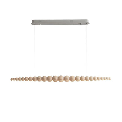 Hanging LED Fixture 46 in Metal Wood Acrylic Globe Pendant 3000K Contemporary Ceiling Light for Kitchen Island Dining Table